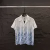 USA 24SS Allover Letter Print Tee Fashion Beach Shirts Men Spring Summer T Shirt Shirt Summer Nylon Tshirt Shirt Sets Tracksuit Sold Sold بشكل منفصل 0408