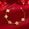 Bransoletka Vac Jindian w tym samym stylu prawdziwa złota bransoletka z pięcioma kwiatami prosta prawdziwy złoty pakiet Srebrny prezent rękodzieła dla par mam mamo