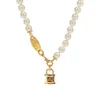 Designer Viviane Westwood Jewelry Empress Dowager West Necklace Female Choker Stitched Pearl Gold Lock Head Planet Design CLAVICLE CHAIN ​​NICHE NACK Kedja