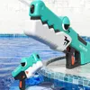 Gun Toys New Crocodile Water Gun Toy Automatic Sensing Water Absorption Summer Electric Toy Beach Outdoor Water Bucket Toy Gift 240408