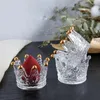 Light Luxury Crown Glass Candle Holder Creative Home Necklace Jewelry Storage Box Small Ornaments Ashtray