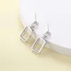 Orecchini a pennello Wong Rain Simple 925 Sterling Silver 4 6 mm Emerald Cut Lab Sapphire Gemstone Gocce per donne gioielli fini