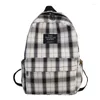 Backpack Fashion Plaid Leisure Women Canvas Bags RETRO CHEADE GIORNI GIORNAGI GIORNI VIAGGIO HARAJUKU BAG FEMME