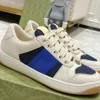 designer casual skor små smutsiga skor screener sneakers kvinnor män lyx klassiska tränare blå röd rand gummi utomhusskor platt låg topp män kvinnor 35-47 A10