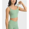 2024 Lu Lu Yoga Bra Lu Naked Feel Feel Mid Support Workout Fitnessstudio Ladies Riemchen Wireless Longline Sports BHs Tops Plus Size Activewear Lemon Vest Su S