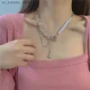 Kolye Kolyeleri Kpop Kiraz Pembe Kristal Kolye Kolye Uzun Tasseller İnci Kadınlar Kızlar Parti Takı Y2K Tatlı Klavikül Zinciri Choker24040vhon