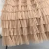 Skirts Tutu Cake Women Elegant Cascading Ruffles A Line Long Female Casual Elastic Waist Party Lace Skirt