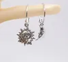 Boucles d'oreilles en peluche goth e girl esthétique des cerceaux asymétriques esthétique Soleil et lune Cerceau céleste étoile Punk Tibetan Silver Accessoires