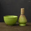Conjuntos de chá de chá conjunto de chá Matcha Giftset Bamboo Bata de scoop scoop biglina verde tocador japonês japonês