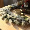 Decorative Flowers 6 Ft Christmas Snowy Flocked Garland Winter Frosted Artificial Pine For Indoor Home Fireplace Mantle Tree Stair Decor