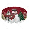 Tableau de table de Noël Snowman arbre rond Coupchable étanche à couverture de fête de fête de famille décorations 60 pouces