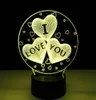 Nachtlichten 3D Optische lamp Loves Heart I Love You Night Light DC 5V USB Powered 5th Battery Whole Drop7018254