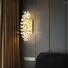 Wall Lamp Modern Crystal LED Lights Gold Metal Living Room Bedside TV Background Sconces G4 Bulb 110-220V Surface Mount