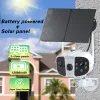 Cameras 8MP WiFi Dual Panels Solar Camera System Two Way Audio Dual Lens Outdoor Wireless Camera 10CH NVR Kit Video Surveillance System