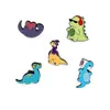 Little Dinosaur Metal Distrange Usando óculos de sol Ear fones de ouvido de dinossauro Broche Broche Broche Filmes de Anime Cute