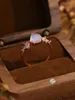 Clusterringen 2024 Europese en Amerikaanse S925 Sterling Silver Dromplet Rose Gold Moonlight Stone Ring Hoge kwaliteit dames