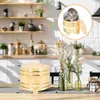 Dijksiesets rijststoombootopslagcontainers keukenvoorraad houten emmer omklep rond gevormd huishouden