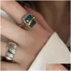 Rings Foxanry Fashion Blue Zirconi Impegno per le donne coppie vintage fatte a mano irregello geometrico Gioielli Regali Delivery Deliver Otwar Otwar