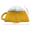 BERETS 3D Beer Cup Hats Beanie Party Unisex Hairline Cap Lovers Ear Warmers For Women Men Year Presents Valentine's Fun Gift