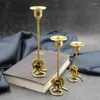 Kaarsenhouders diner decoratie centerpieces metalen kandelaarhouder gouden pilaar rozendecor voor trouwtafel kaarsen