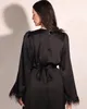 Abbigliamento etnico Donne in raso abito lungo abito arabo burqas islamico rotondo a collo tondo nake maniche morbide accoglienti abayas