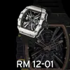 럭셔리 디자이너 시계 Richar Men 's Mille Watches 기계식 자동 움직임 Luminous Sapphire 방수 패션 손목 시계 고무 실리콘 watchband 1iw5