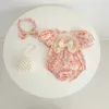 Summer Family Dopasowanie strojów Dziewczęce Sióstr Kwiatowa Księżniczka Dressbaby krótkie rękawy Puff Bodysuit H5503 240327