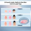 Sisful 270 pièces B-nail Frension Tip Presse sur les ongles Kit avec des robinets de colle de gelée, cercueil moyen, amande moyenne, carré court