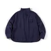 MADEN日本のヴィンテージ100％コットンポロシャツのためのソリッドカラールーズラペル長袖Tシャツスプリングブループレーンシャツ240319