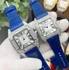 Mode Liebhaber Uhren für Frauen Männer Square Lady Girl Square Arabische Ziffern Metall gute Qualität Kuh Lederband Römisch -Panzer -Zifferblatt Armband Präsident Uhr Uhr