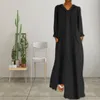 Abiti casual Donne vestiti morbidi Maxi da donna traspirante con tasche coulisse per capanne Spazio per la moda primaverile autunnale