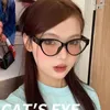 Solglasögon 2024 Harajuku Heart Cat Eye Frame Glasögon Kvinnor Retro Eglaslasser Läser Dator Spectacle Goggles Anti-Blue Light Eyewears