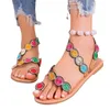 Sandalen Boheemse dames zomerstijl set teen groot formaat kleur buitenlandse handelsschoenen 43 pauwoog vlak