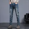 Abiti da designer di jeans maschili pantaloni da cowboy in stile coreano Slip vintage denim casual solido per uomini pantaloni da lavoro