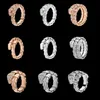 I65E Luxury Bijoux Band Anneaux High Version Baojia Bos en forme de diamant complet Open Niche couples têtes de serpent Multi Ring Elw0