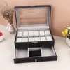 12 Grids Watch Box PU Leather Case Holder Organizer Storage for Quartz Watches Jewelry Boxes Display Gift 240327