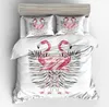 Set di biancheria da letto flamingos rosa copripiumini set illustrazione di fenicotteri con linee ondulate stampate a 3 pezzi per ragazze