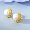 Stud Earrings Natural Freshwater Pearl French Retro Fashion Generous Little Star Simple Niche Design Light Luxury Women Earstuds