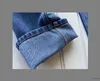 Designer Jeans Damen Jeans Ankunft hoher Taille ausgehöhltes Patch Sticked Dekoration Casual Blue Straight Denim Hosen