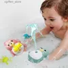 Brinquedos de banho de bebês Crianças Toys de banho de bebê Sea Lion Sea Fanche Spin chuveiro Spray Bath Toys Sensorial Toys Fun Waterwheel Bathtub Toys for Toddlers Kids L48