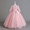 Pretty Champagne Pink Long Sleeves Girl's Birthday/Party Dresses Girl's Pageant Dresses Flower Girl Dresses Girls Everyday Skirts Kids' Wear SZ 2-10 D408290