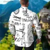 Casual shirts voor heren kranten Tekst kunst mode mode luxe feest avondjurk flip kraag button shirt casual print lange mouwen heren trui yq240408