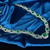Ketten Wong Regen Luxus 925 Sterling Silber Emerald High Carbon Diamant Edelstein Halskette für Frauen Fein Schmuck Jubiläum Geschenke