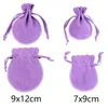 Schmuckbeutel 7x9cm 10pcs/Los Round Drawess Velvet Geschenke Tasche Weiche Verpackung Hochzeit/Weihnachts Süßigkeiten Großhandel Großhandel