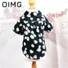 Dog Apparel OIMG Summer Thin Section Clothes Casual Small Medium Dogs Chrysanthemum Shirt Teddy Bichon Pomeranian Print Puppy T-Shirt