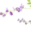 Flores decorativas 12 cachos de wisteria artificial hera pendurada videira plastic silk flor guirlanda teto teto de casamento decoração de casa roxa roxa