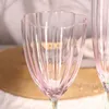 Retro Goblet Gradient Color Pink Flower Cup LeadFree Glass Champagne Wine Glasses Nordic Light Luxury Clear Medieval Petal Cups 240408