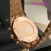 AP WRISTWATCH Royal Oak Series 26715or Disque bleu 18K Rose Gold Business Automatic Mécanique masculine Femelle Unisexe Watch with Date and Timing Fonction