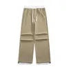 Men's Pants Corduroy American Loose Sport Drape Drawstring Casual Colorblocking Tie Soft