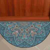 Bath Mats Washable Rug Bohemian Floor Mat Style Bathroom Door Water Absorbent Half-round Boho